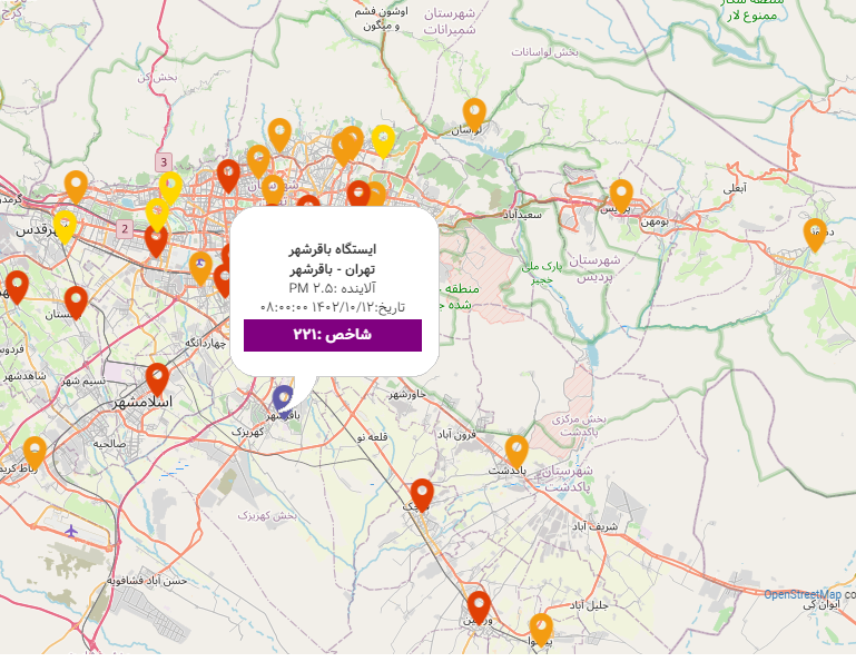 عکس | کجای تهران از همه جا آلوده‌تر است ؟