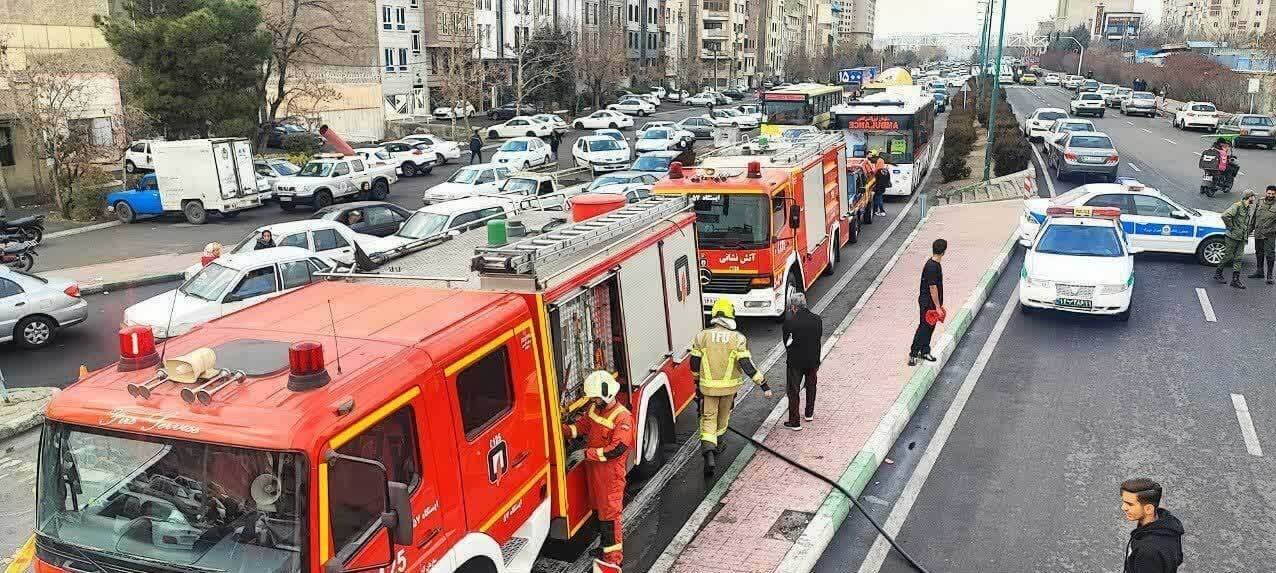 عکس | تصاویر عجیب از یک تصادف گسترده و زنجیره‌ای در تهرانپارس