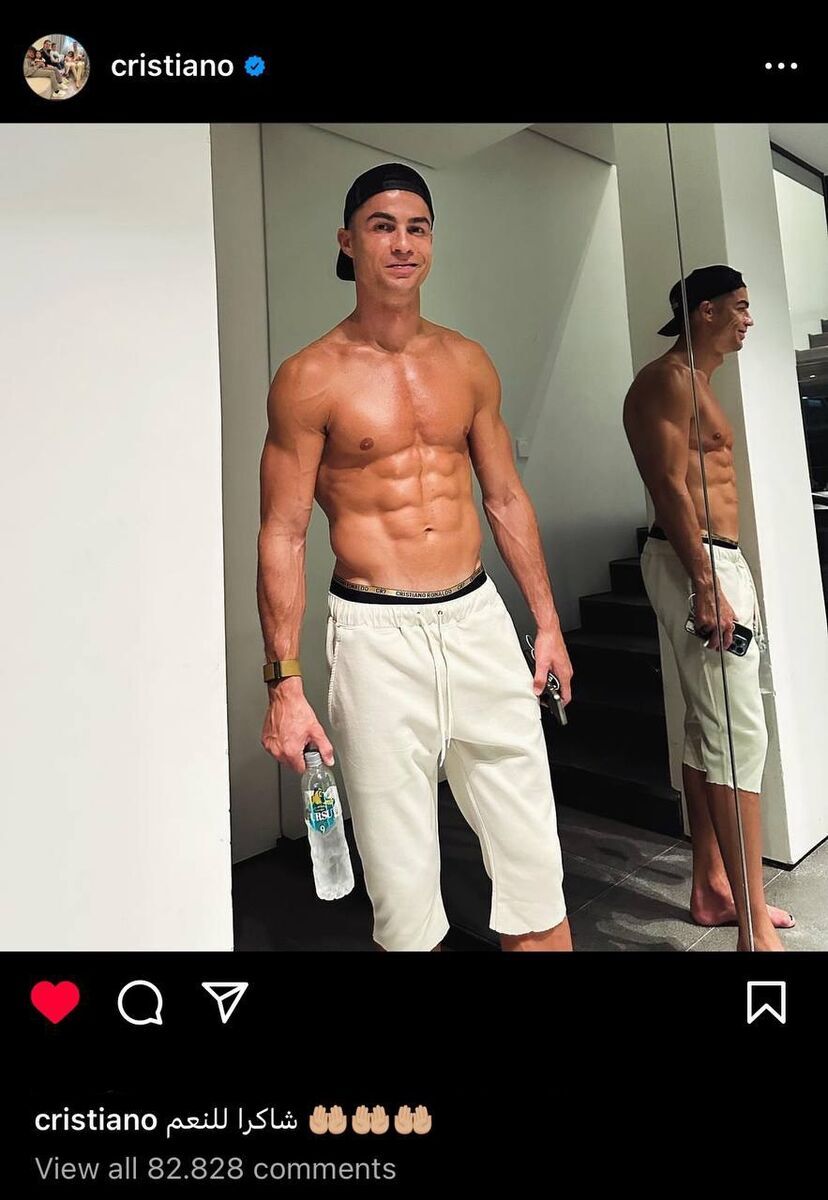 عکس | خط و نشان رونالدو برای مسی به زبان عربی!