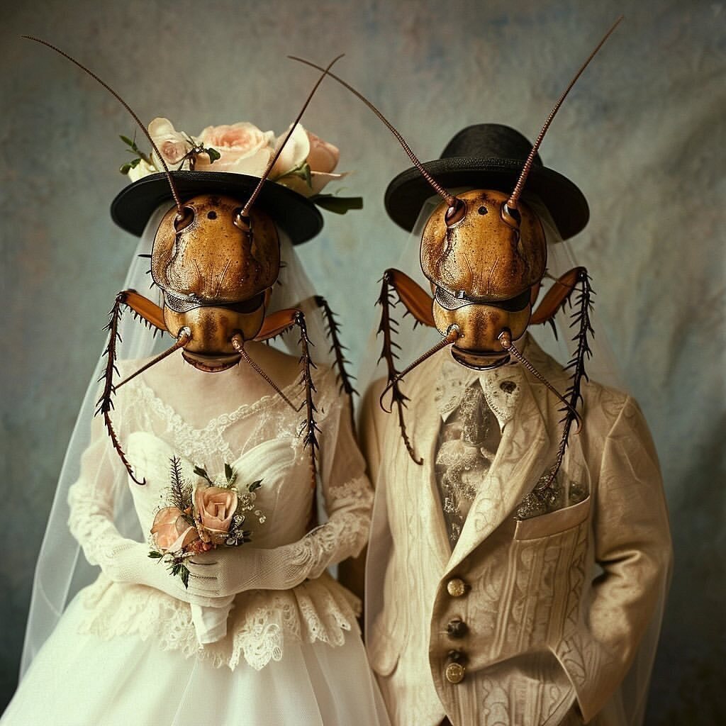 عکس | عروسی خانم و آقای سوسک !