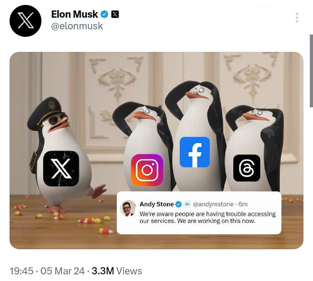 عکس| واکنش فوری ایلان ماسک به اختلال در اینستاگرام با یک تصویر!