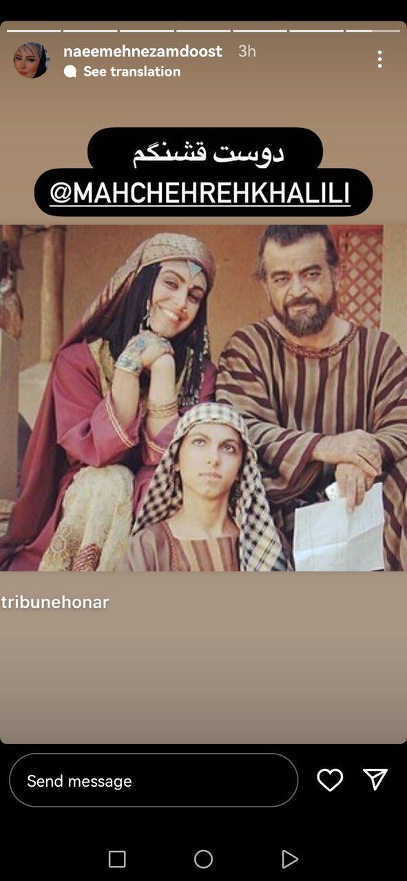 عکس | استوری غم انگیز نعیمه نظام دوست از یک دوست قدیمی