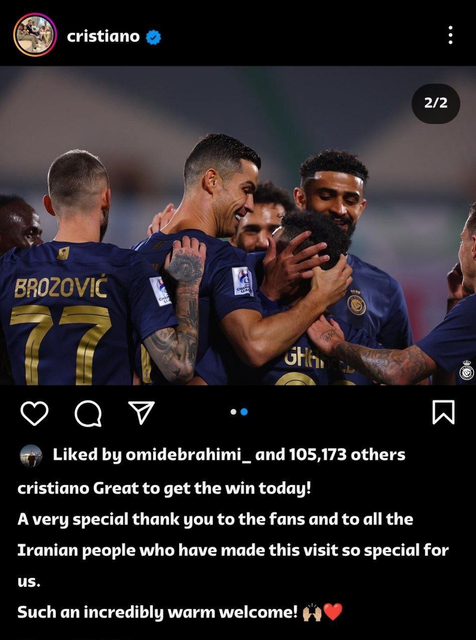 عکس | پست ویژه کریس برای استقبال گرم ایرانی‌ها