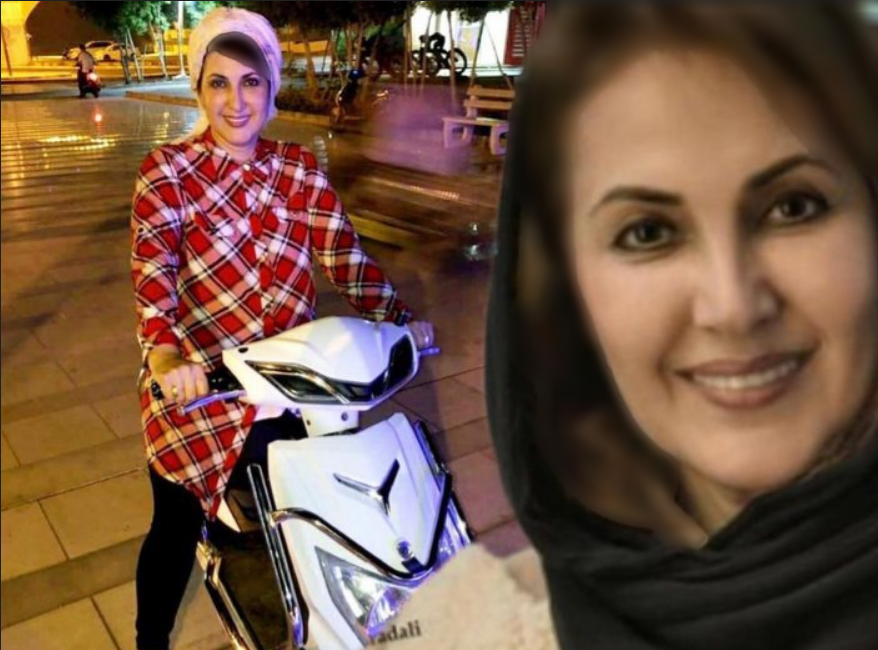 موتور سواری فاطمه گودرزی با پوششی عجیب