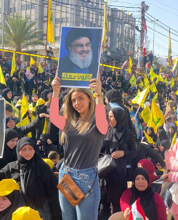 عکس | یک تصویر سانسوری در حاشیه سخنرانی سید حسن نصرالله