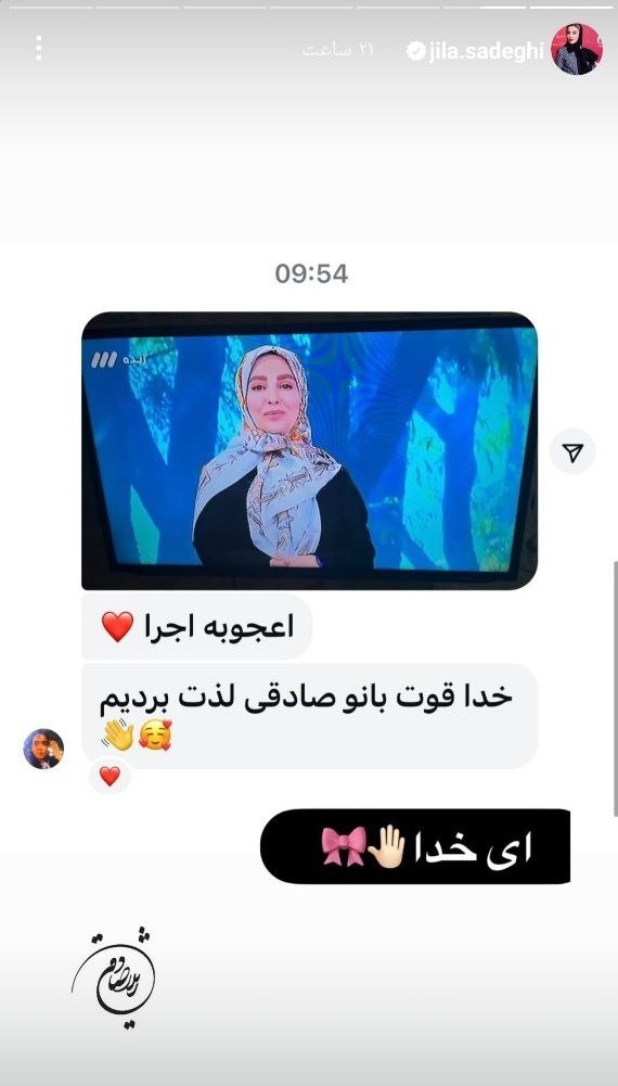 عکس | استوری ژیلا صادقی از تعریف و تمجید‌های هوادارانش و لقب عجیب به او!