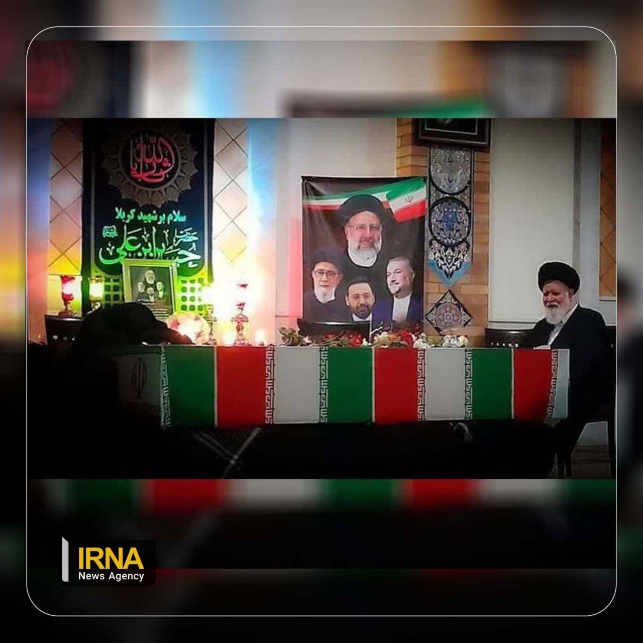 ویدیو | همسر «ابراهیم رئیسی» و علم‌الهدی در کنار تابوت رئیس‌جمهور