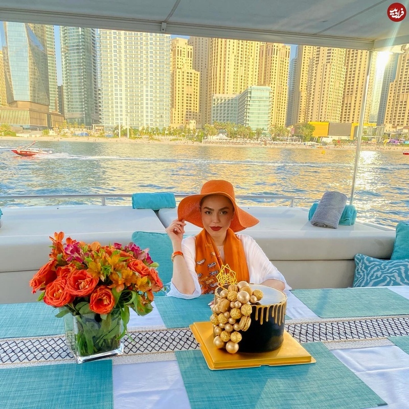 عکس | خانم بازیگر در دبی 35 سالگی‌اش را جشن گرفت!