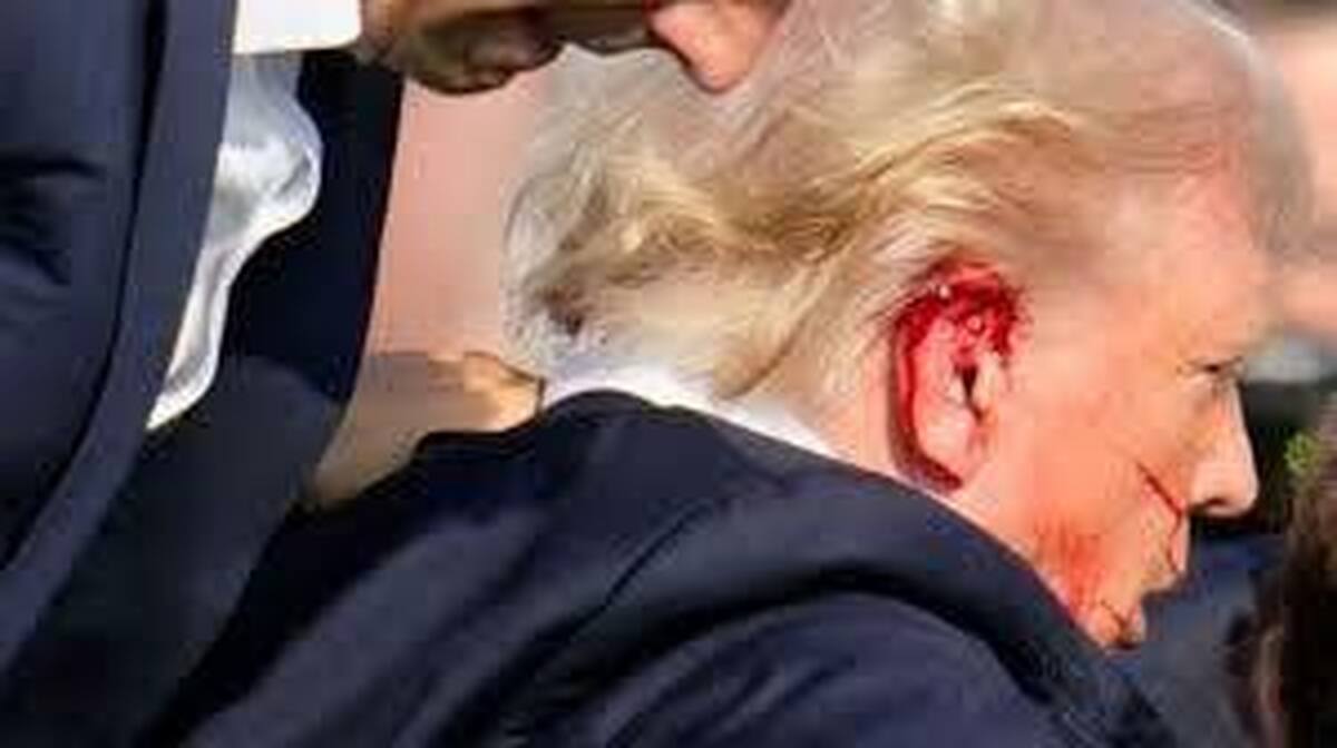 عکس عجیب شکار شده از لحظه نزدیک‌ شدن گلوله به سر دونالد ترامپ