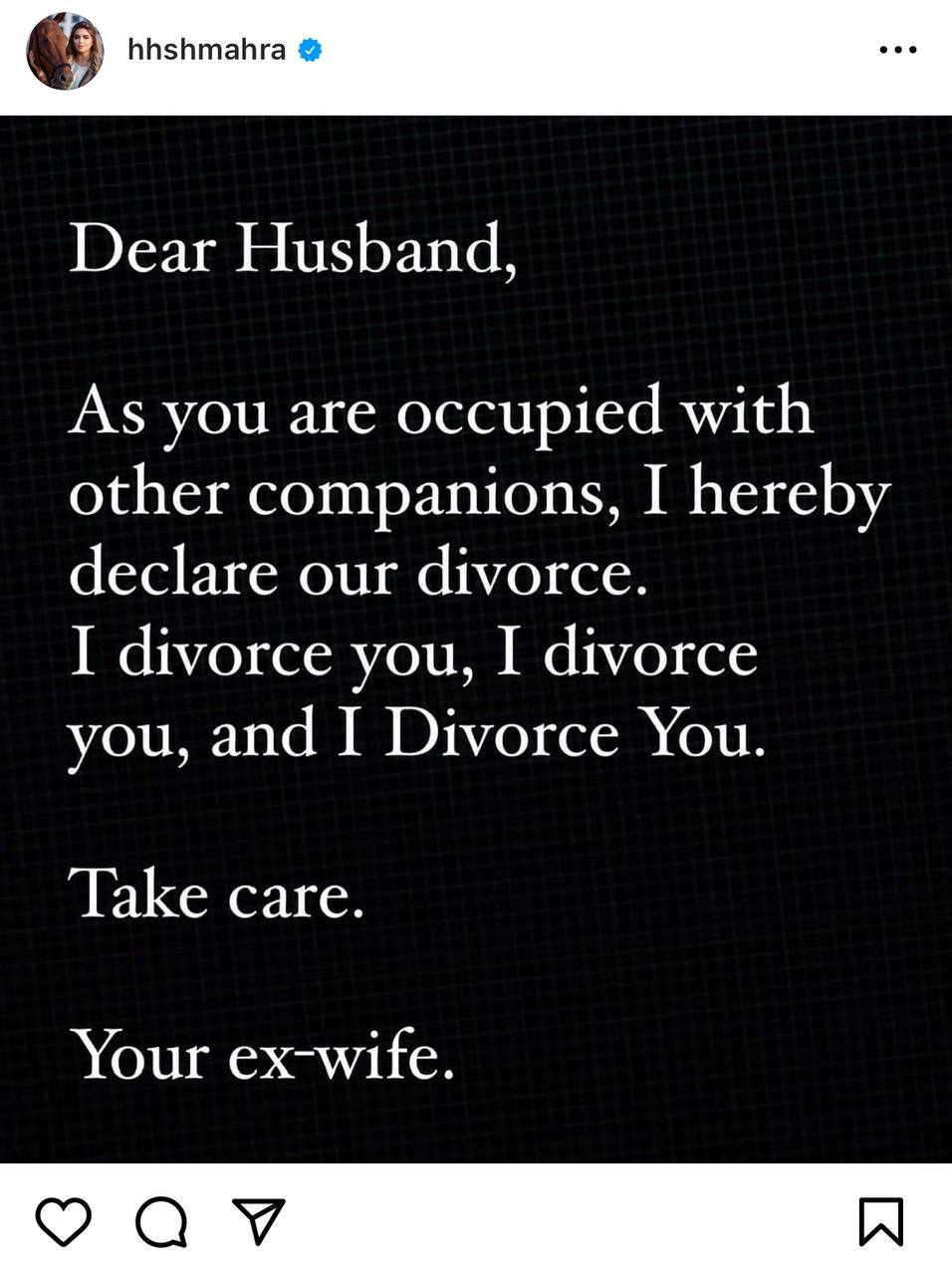 عکس | دختر حاکم دبی همسرش را در اینستاگرام سه طلاقه کرد!