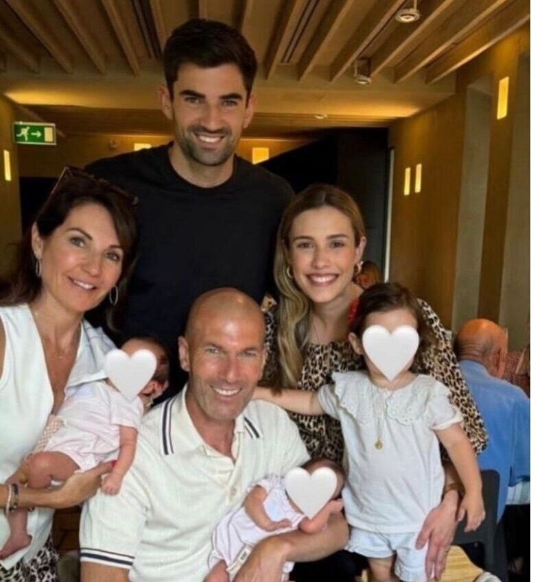 عکس | جشن تولد ۵۲ سالگی زیدان کنار خانواده و دوقلو‌های تازه به دنیا آمده‌اش!