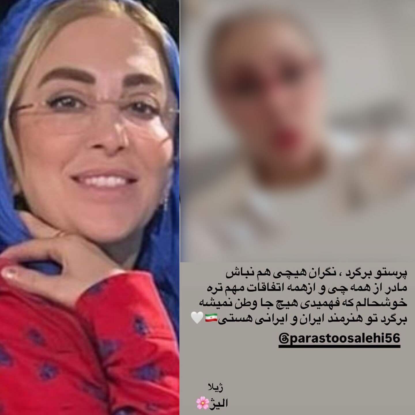 عکس استوری عجیب ژیلا صادقی خطاب به پرستو صالحی!