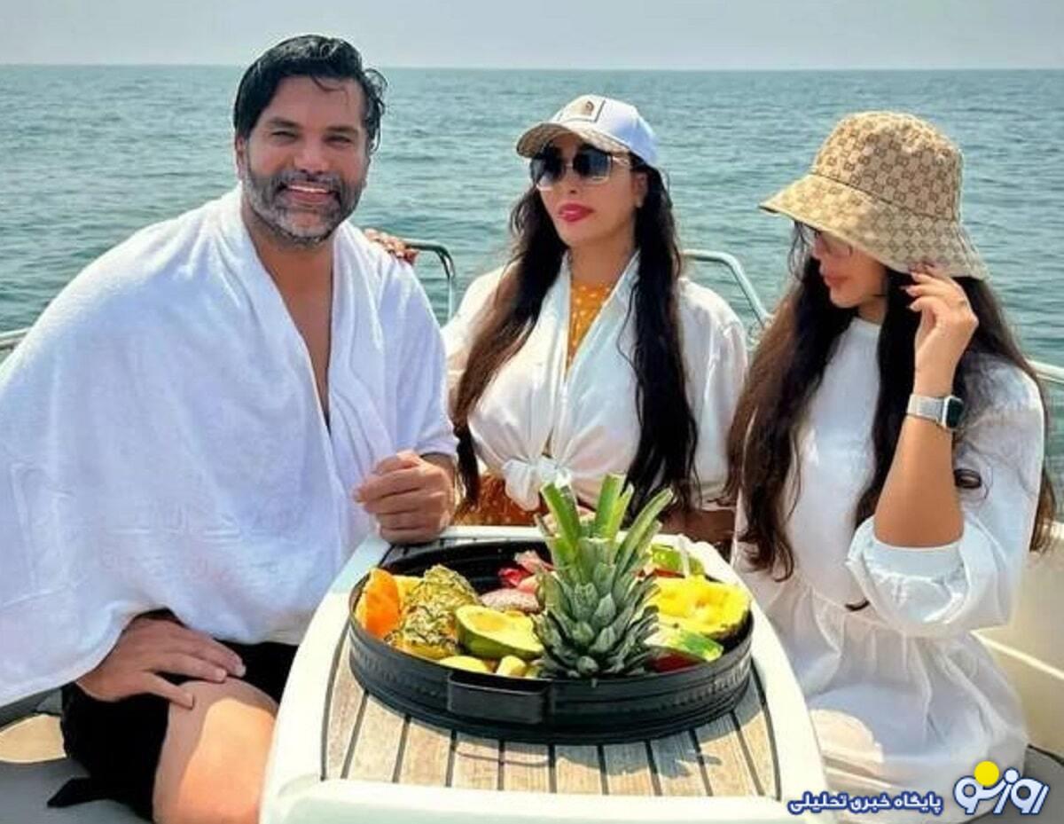 عکس تفریح لاکچری نیکبخت واحدی و همسرش در قایق!