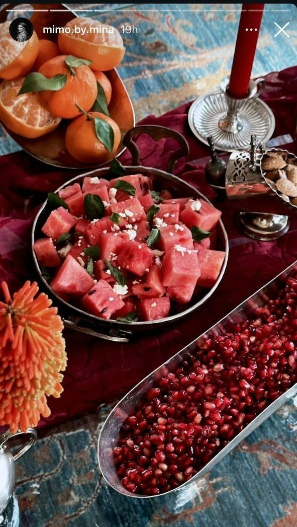 عکس | همسر بهرام رادان میز یلدایی اش را استوری کرد! | لاکچری و جذاب!