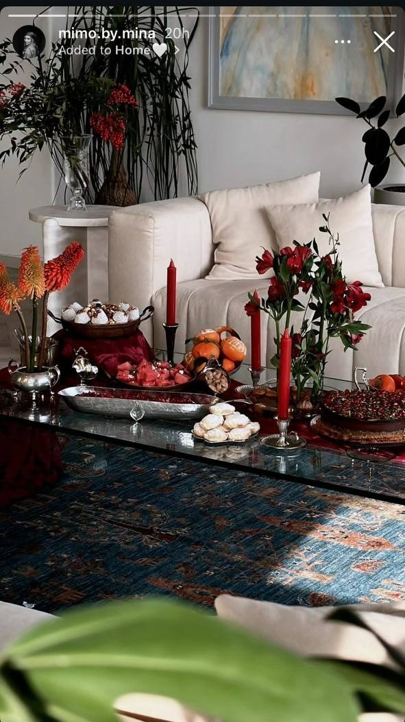 عکس | همسر بهرام رادان میز یلدایی اش را استوری کرد! | لاکچری و جذاب!