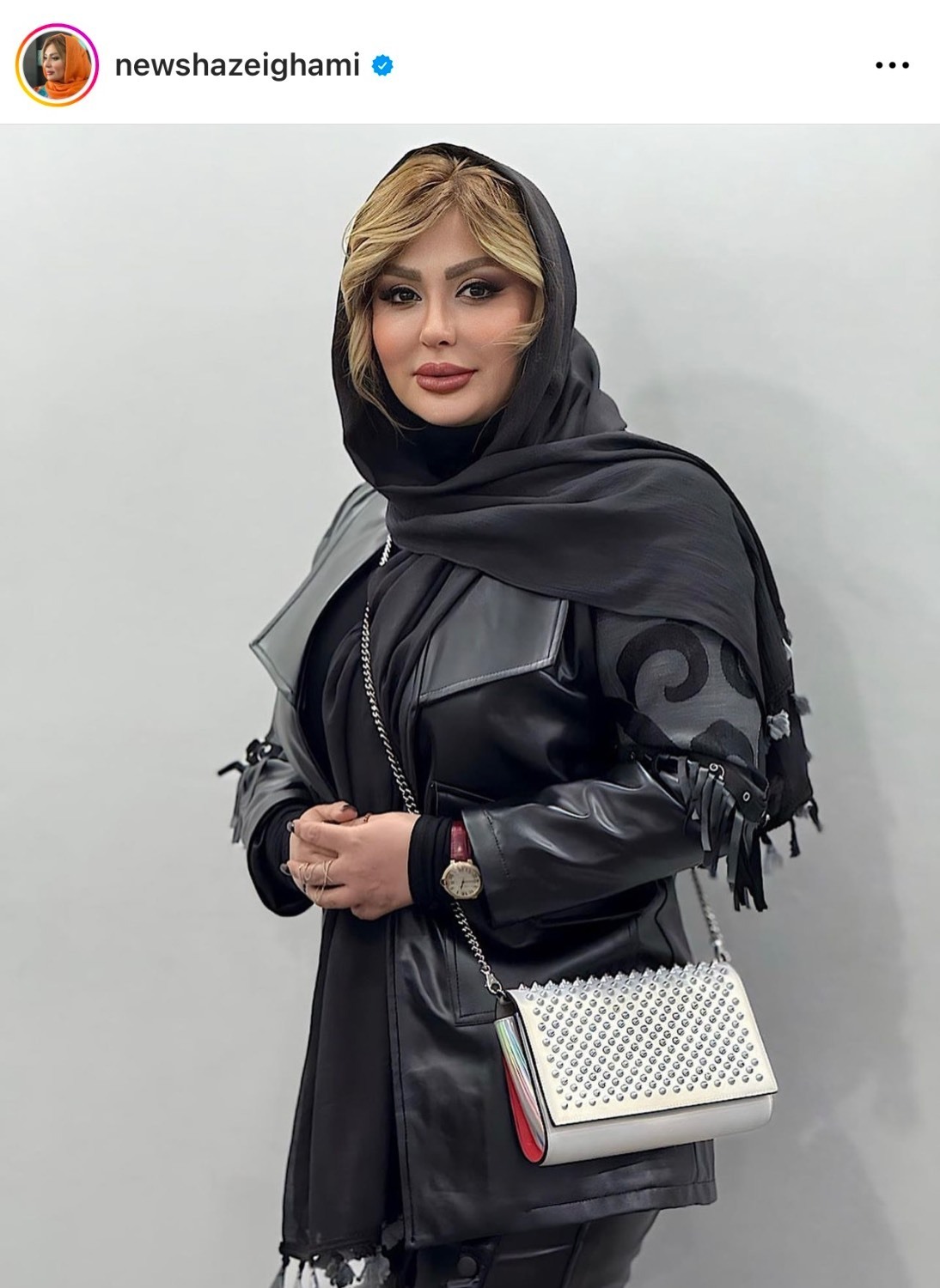 عکس | نیوشا ضیغمی با استایل چرم جذابش دلبری کرد!