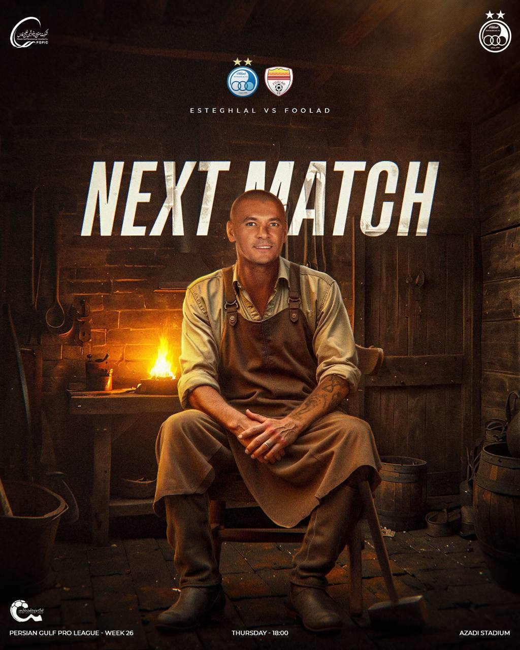 پوستر باشگاه استقلال برای دیدار مقابل فولاد خوزستان