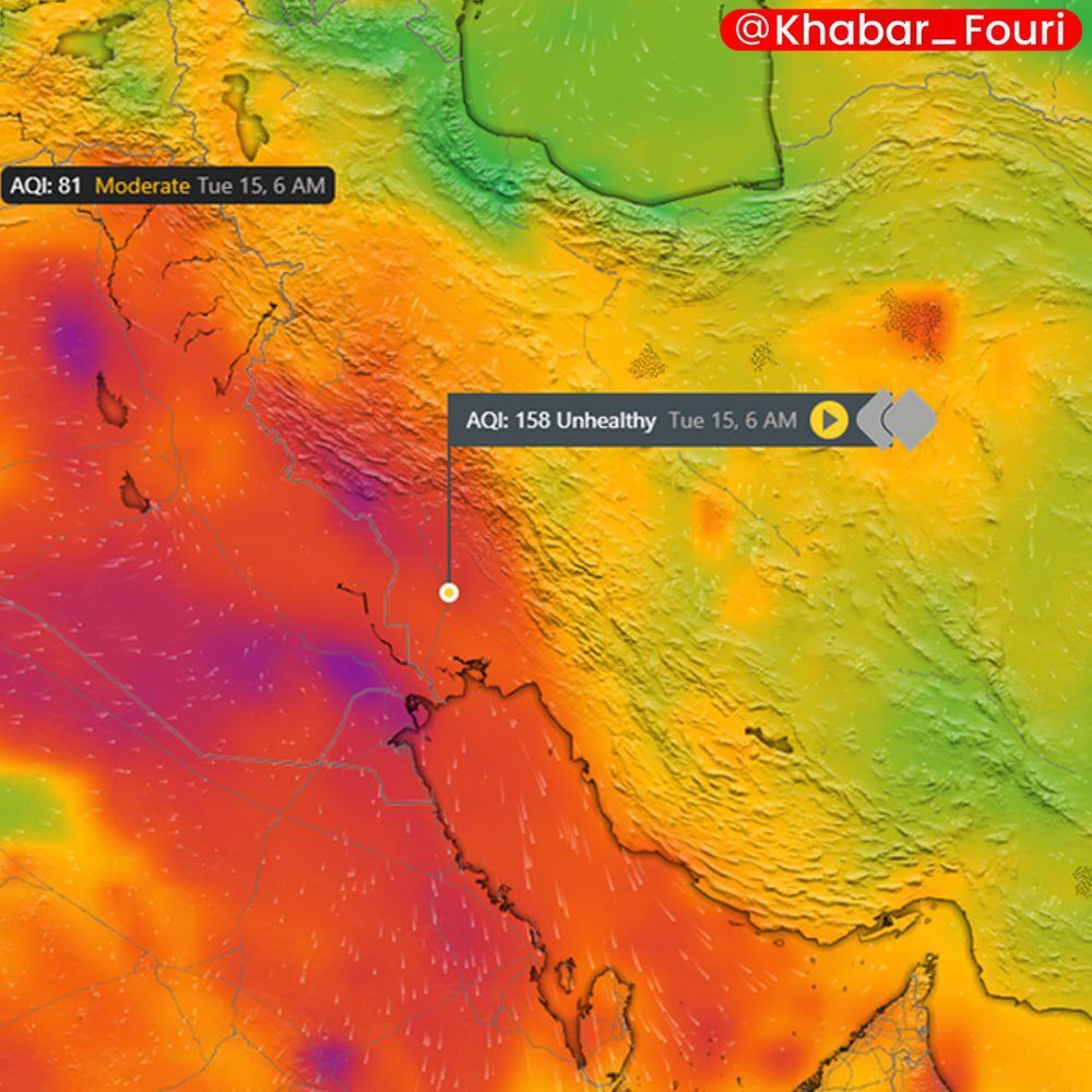 طوفان شن آسمان غرب را نارنجی کرد