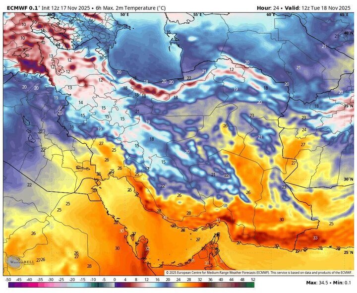 پیش بینی هواشناسی کشور | تشدید آلودگی هوا تا پایان هفته + نقشه