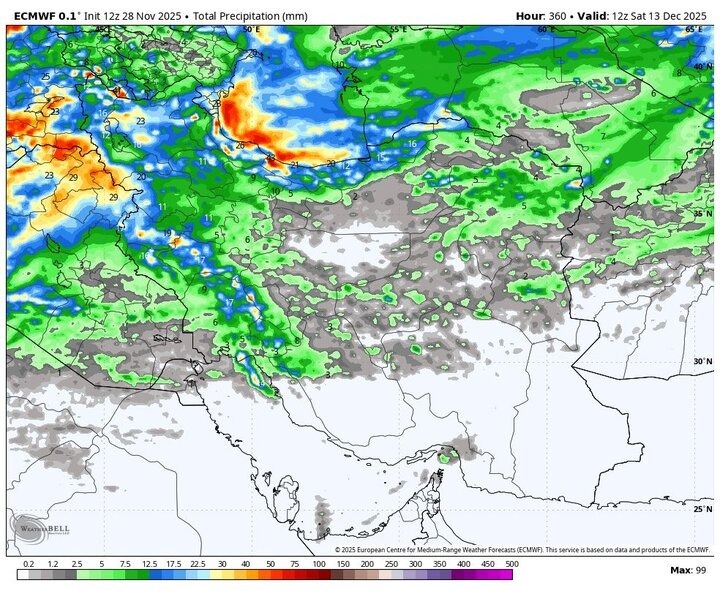 پیش بینی هواشناسی | آغاز بارشهای جدید برف و باران از دوشنبه ۱۰ آذرماه پیش بینی هواشناسی | آغاز بارشهای جدید برف و باران از دوشنبه ۱۰ آذرماه